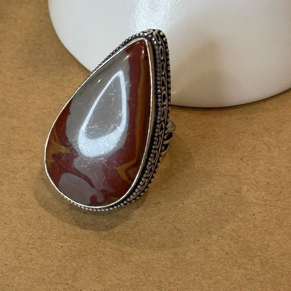 🆕 Norina Jasper And Sterling Silver Big Ring Size 7 - 🆕